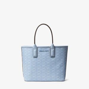 NWOT_Michael Kors Jodie Small Logo Jacquard Tote Bag Purse Handbag_Pale Ocean